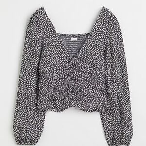 H&M draped low cut blouse